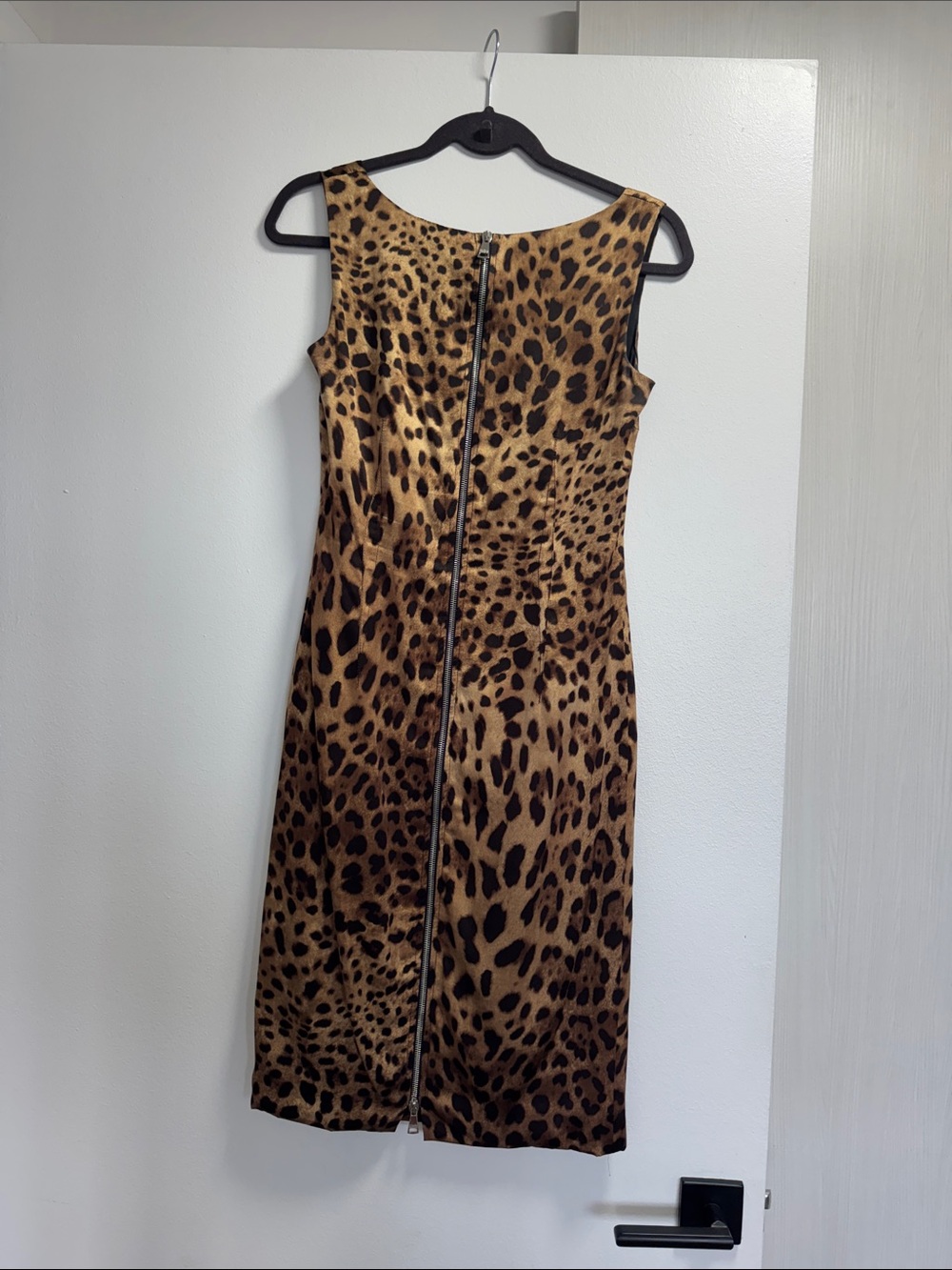Dolce & Gabbana Brown Leopard Print Midi Dress